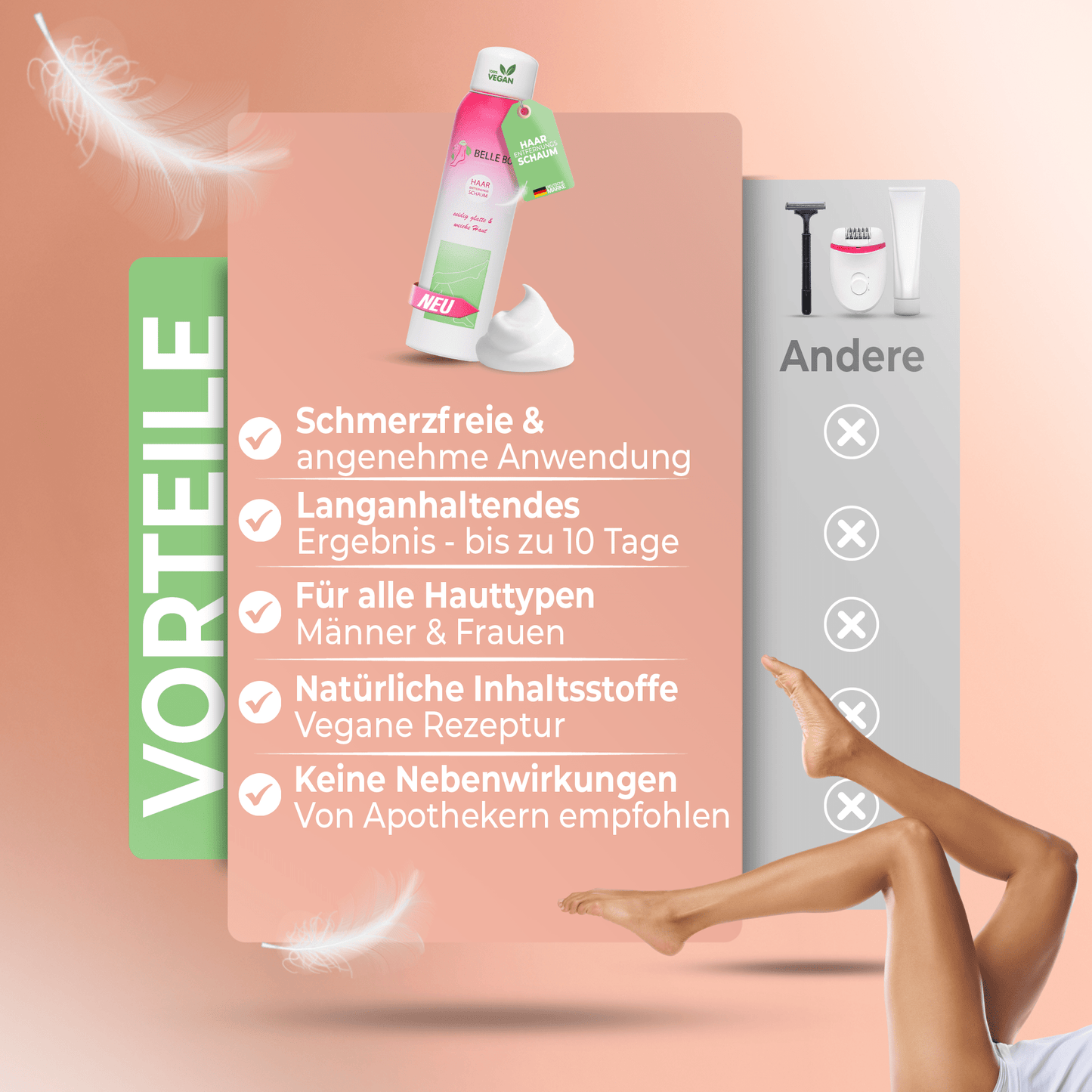 Belle Body hair removal foam