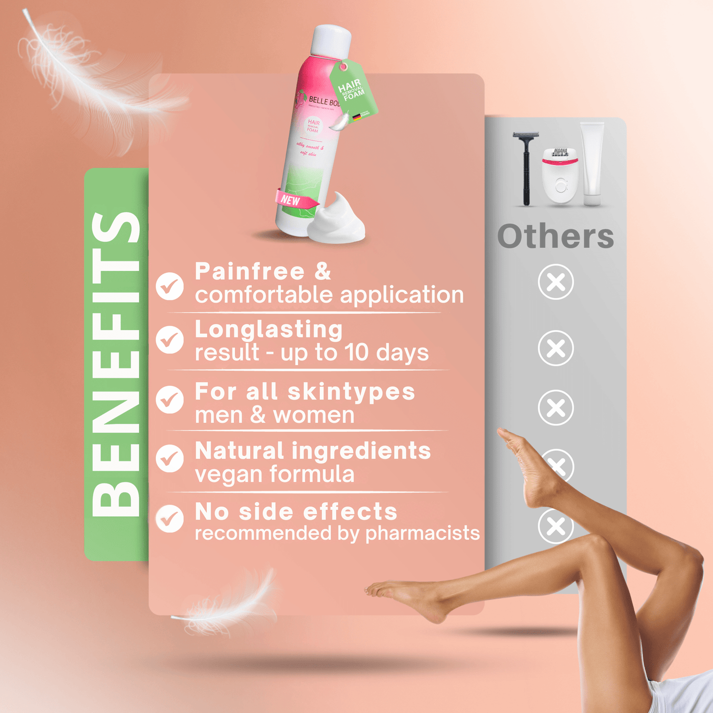 Belle Body hair removal foam